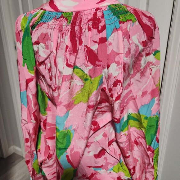 Lilly Pulitzer Rare First Impressions 100% Silk Elsa Top Sz Lg Holy Grail! - Picture 8 of 10